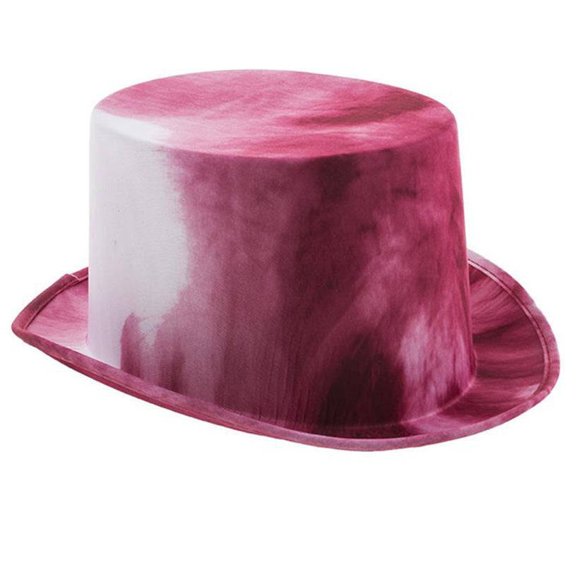 Halloween Zylinder "Blut" | Weiß Rot