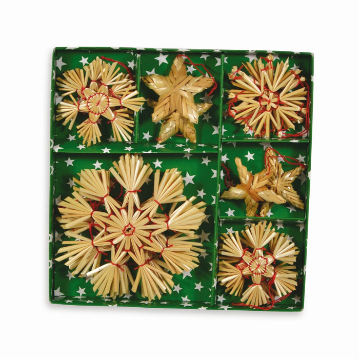 Riffelmacher 16 Strohsterne 5-10 cm 75314 | Beige - Weihnachtsanhänger