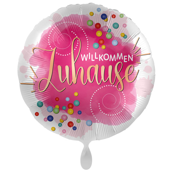 18"/Ø43cm Folienballon "Willkommen Zuhause"