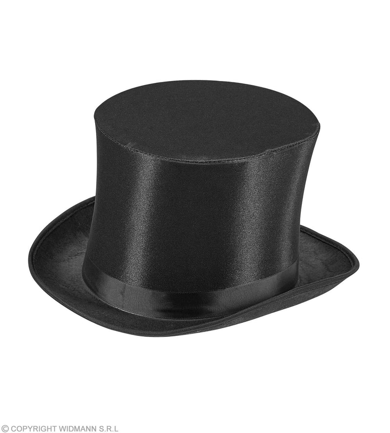Zylinder aus Satin zum Theater Kostüm | Schwarz