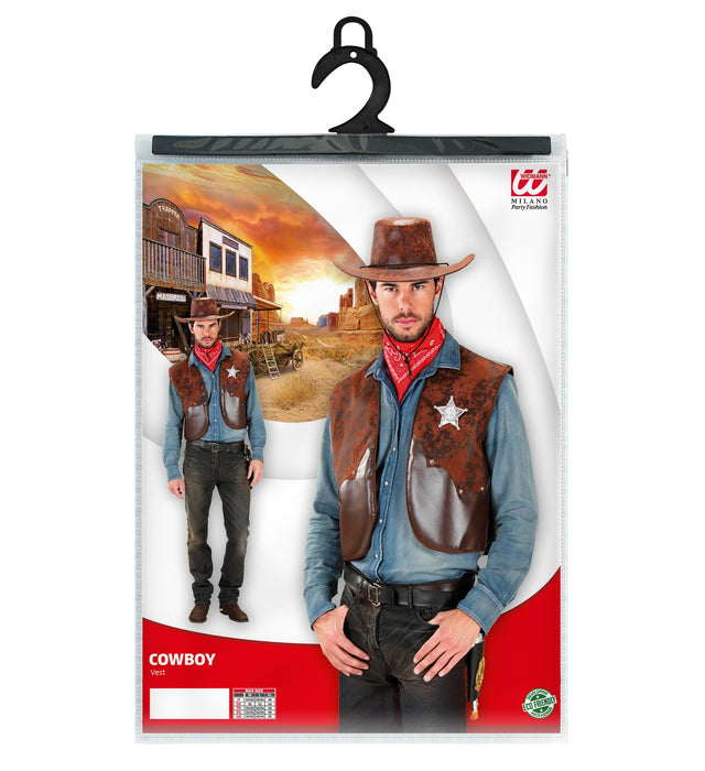 Cowboy Weste für Herren mit Sheriffstern | Braun
