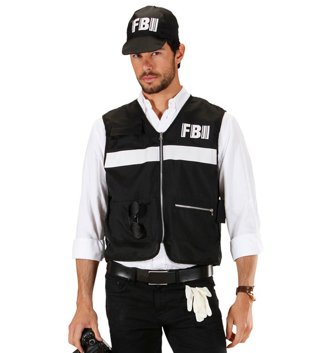 FBI Kostümset für Erwachsene - Weste und Kappe | Größe M/L