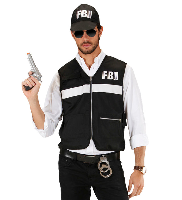 FBI Kostümset für Erwachsene - Weste und Kappe | Größe M/L