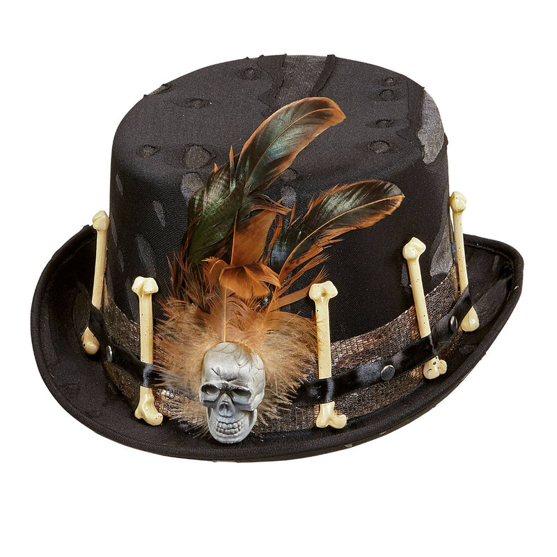 Zylinder Voodoo mit Totenkopf | Schwarz