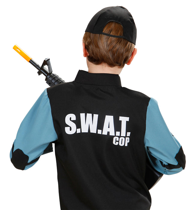 Kostüm Kid S.W.A.T. (Hemd mit Weste, Hose, Basecap)