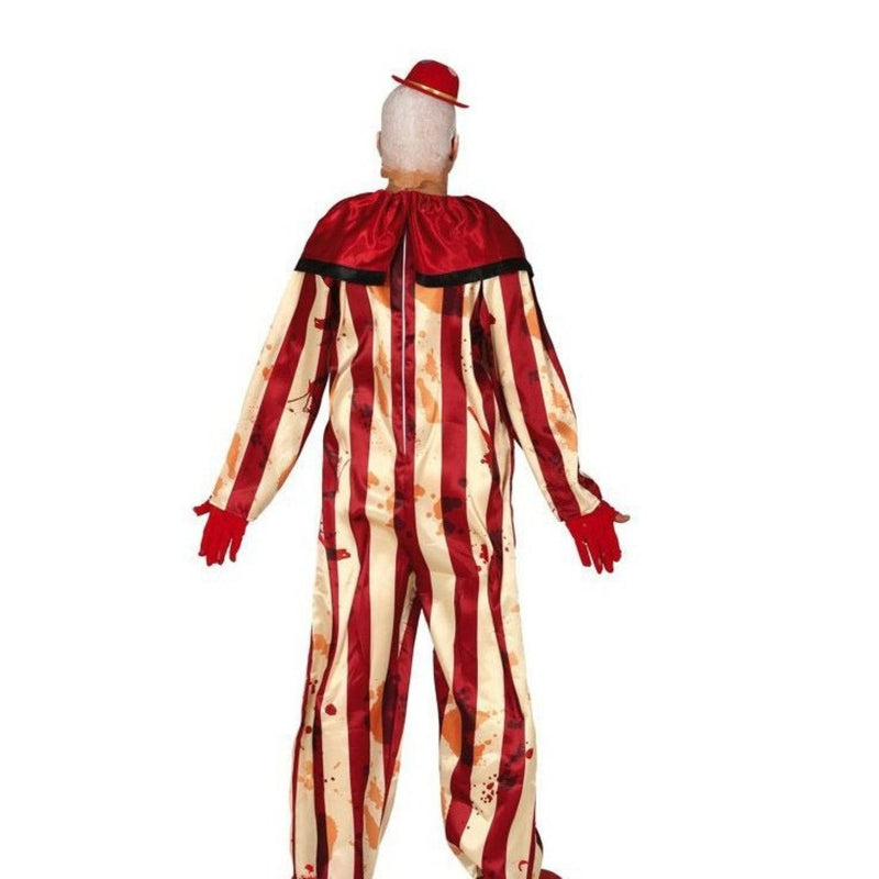 Kostüm "Gestreifter Horror Clown" für Jugendliche | Einteiler mit Kragen