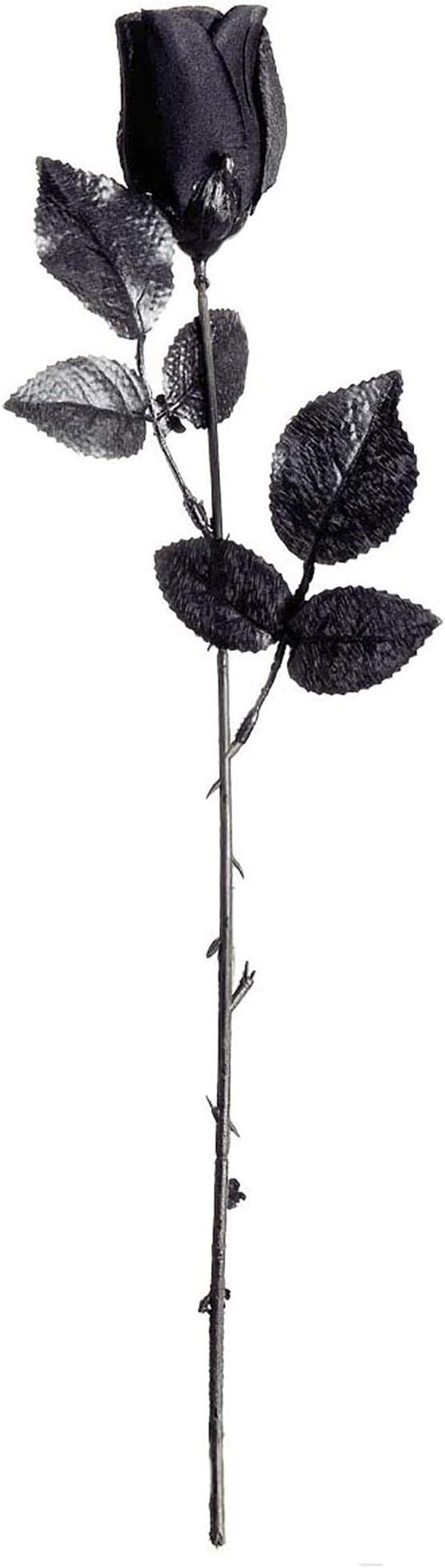 Halloween Dekoblume "Black Rose" 44 cm | Schwarz