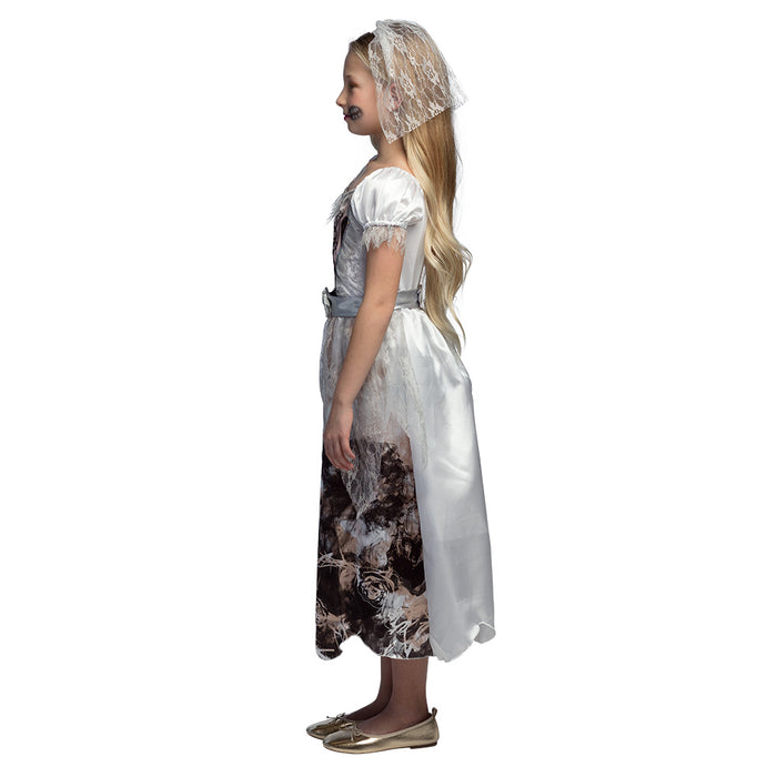 Zombie Braut Halloween Kostüm für Mädchen | Kleid und Schleier