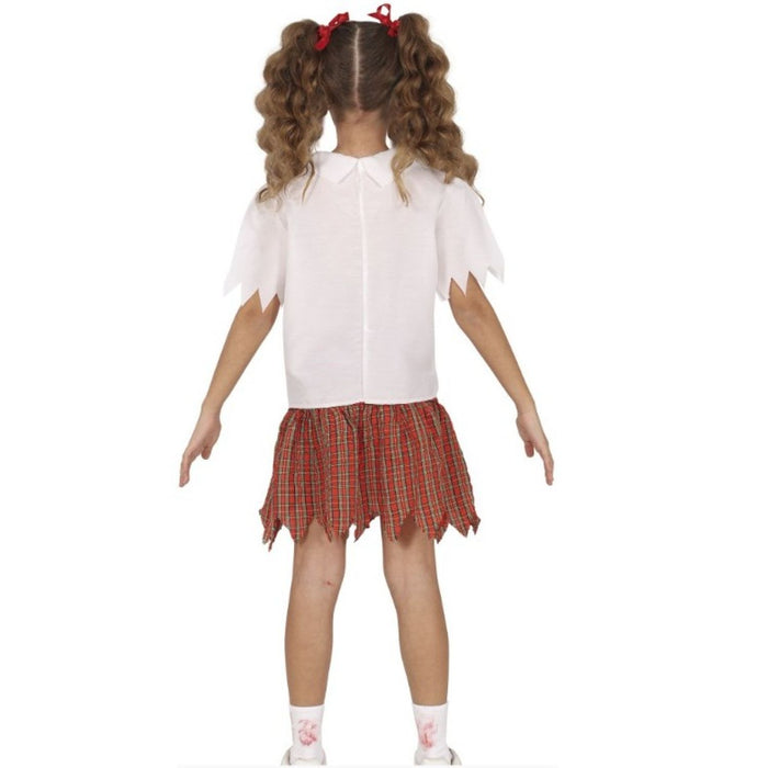 Kostüm "Zombie Schulmädchen" für Kinder | Rock, T-Shirt und Krawatte