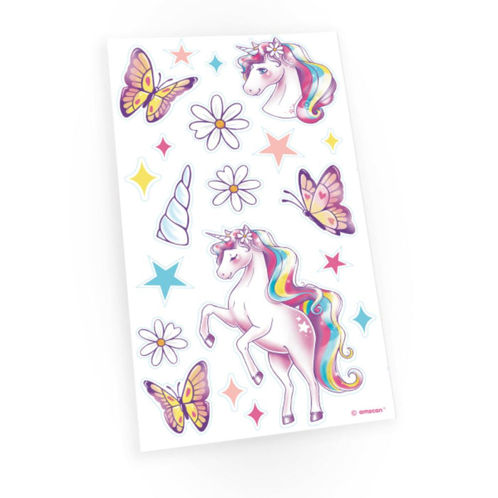 4 Tattoobögen Einhorn - mit je 20 Tattoos