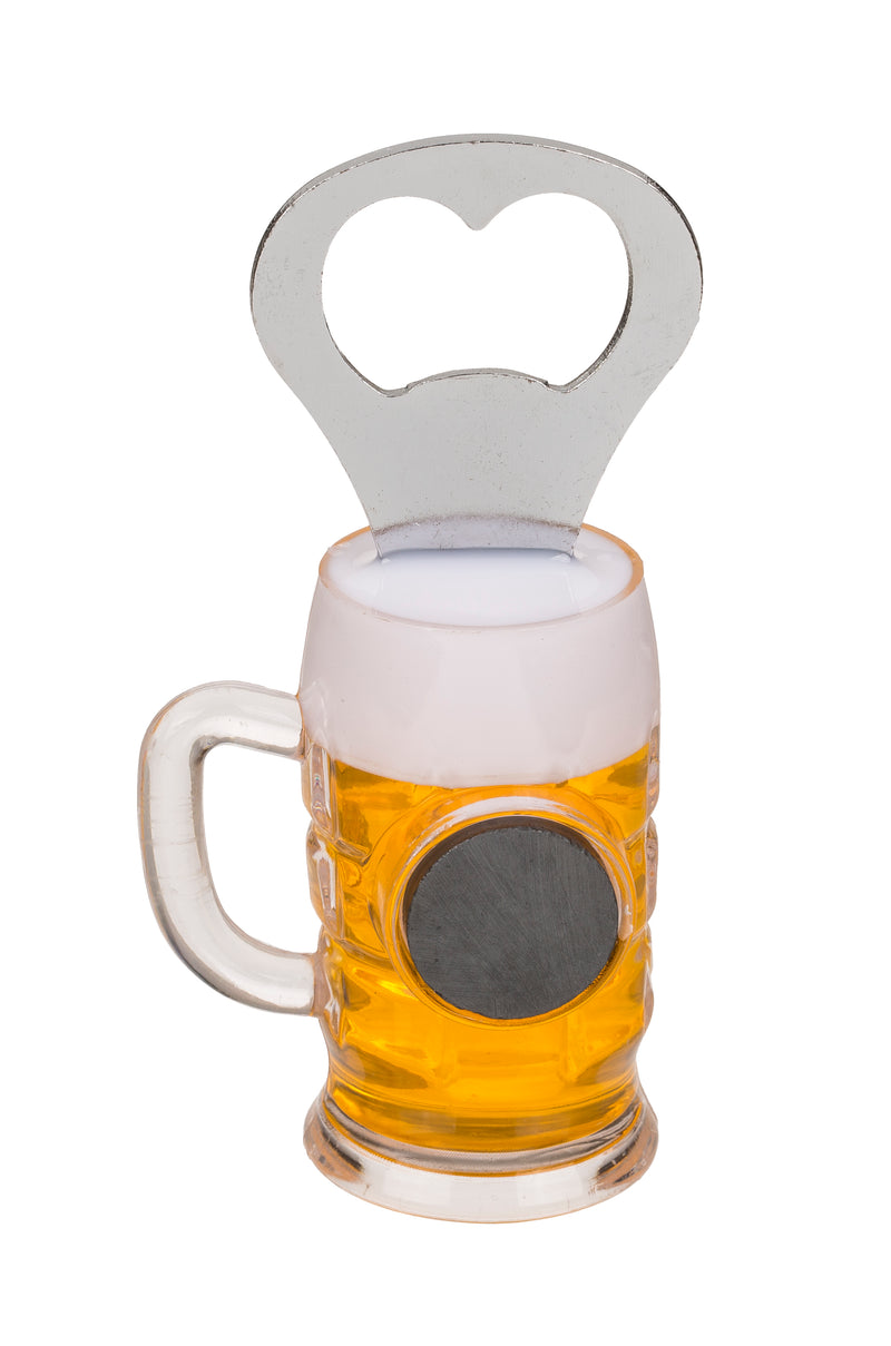 Metall Flaschenöffner "Bierglas mit Magnet"