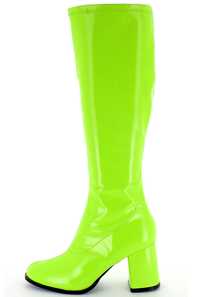 Gogo Damen Lackstiefel normale Schaftweite - Grün