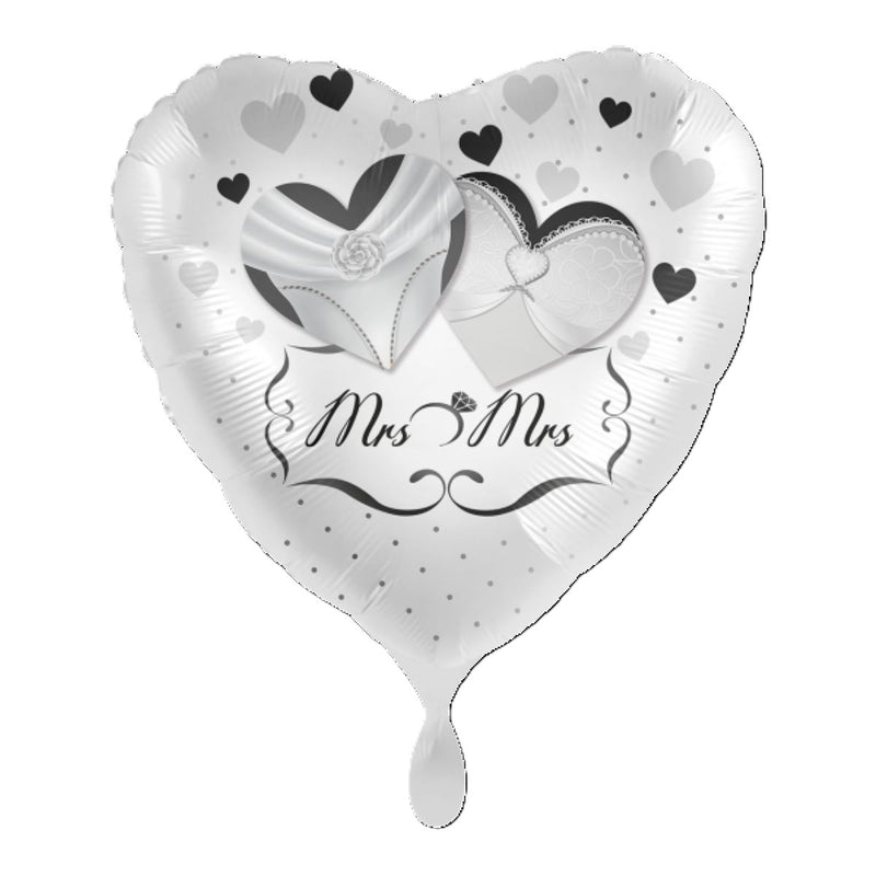 18"/Ø43cm Herz Folienballon  "Mrs. & Mrs."