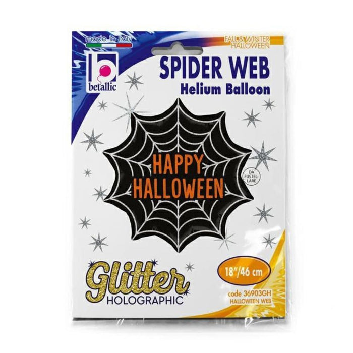 ABC18 Folienballon "Halloween Spider Web Holo" | Ø 46 cm