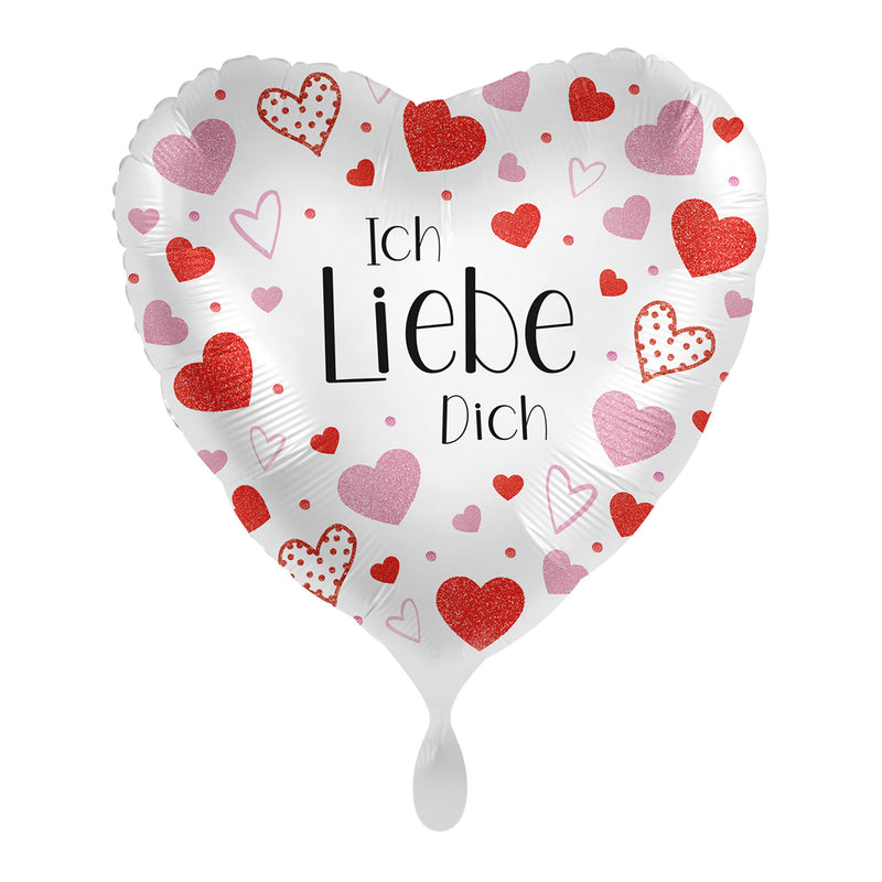 18"/Ø43cm Herz Folienballon  "Ich liebe dich" | Love Story