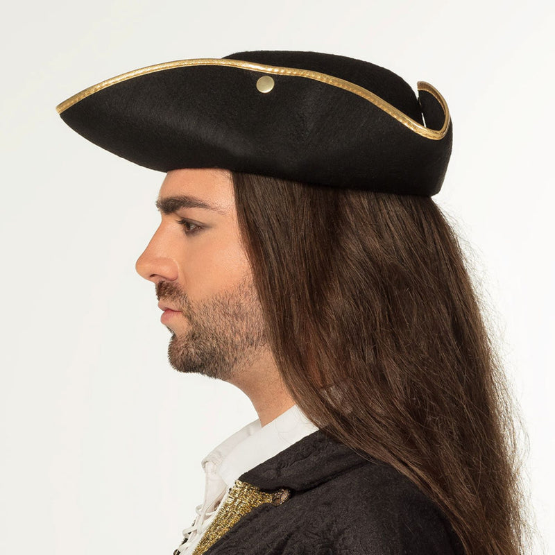 Piratenhut Seeräuber "Admiral Henry" für Herren | Schwarz