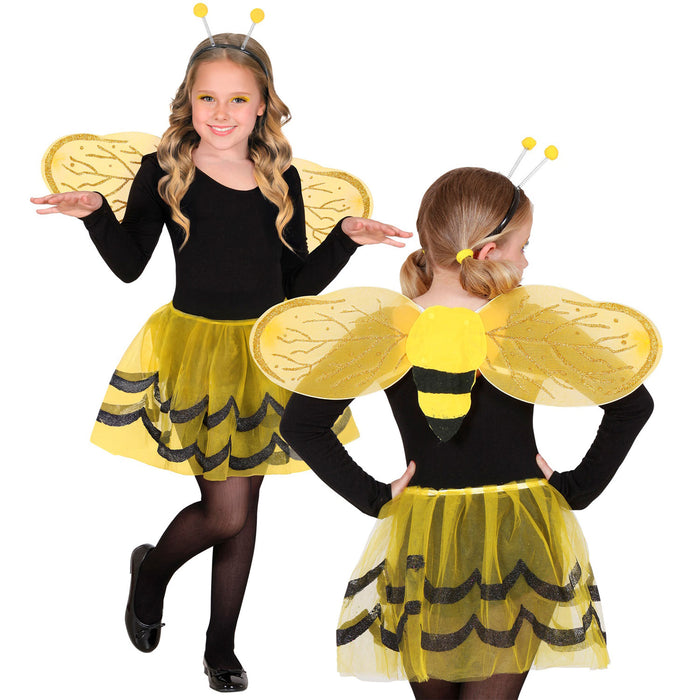 Kinder Kostüm Set "Biene" | Schwarz Gelb