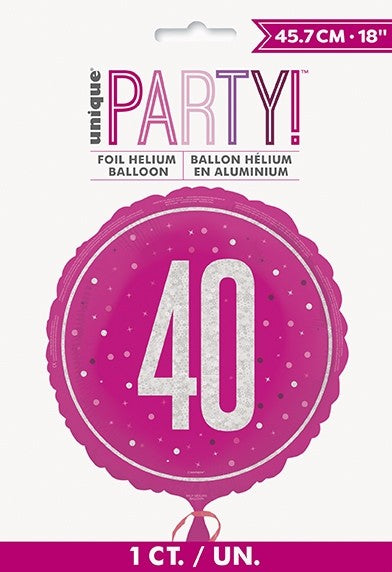 18"/Ø45cm Folienballon "Glitz Pink" | #40