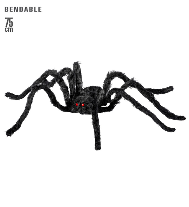 Halloween Dekoration "Riesige Haarige Spinne" - 75 cm | Schwarz - Biegbar