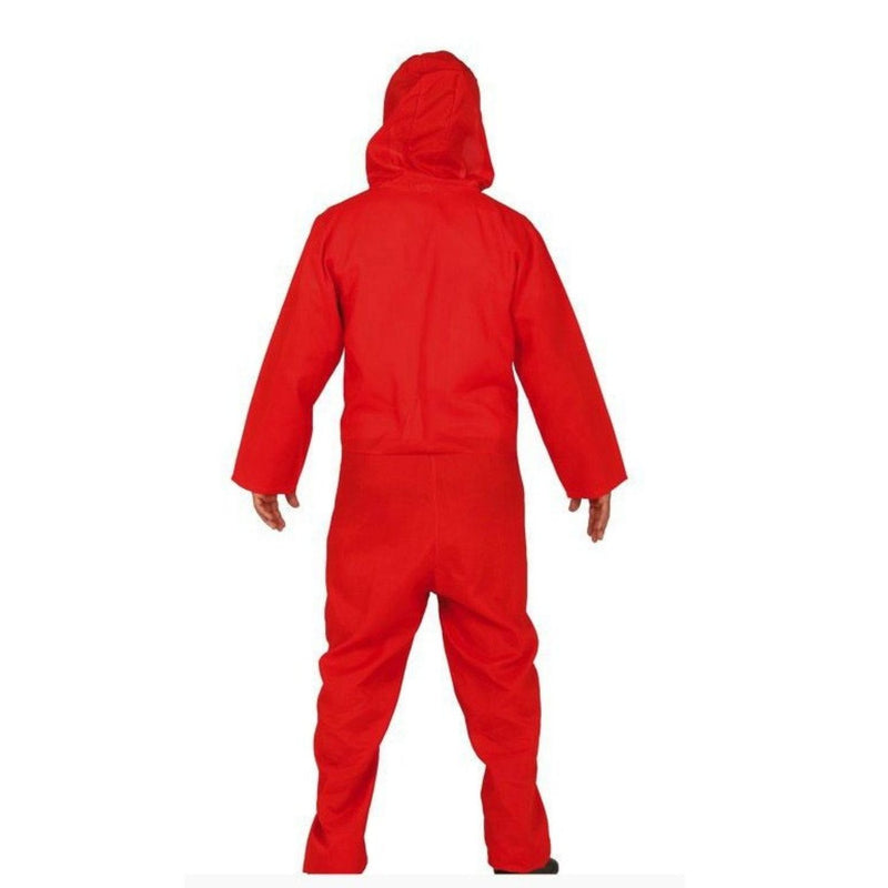 Kostüm "Häftling" für Jugendliche | Einteiler mit Kapuze Rot