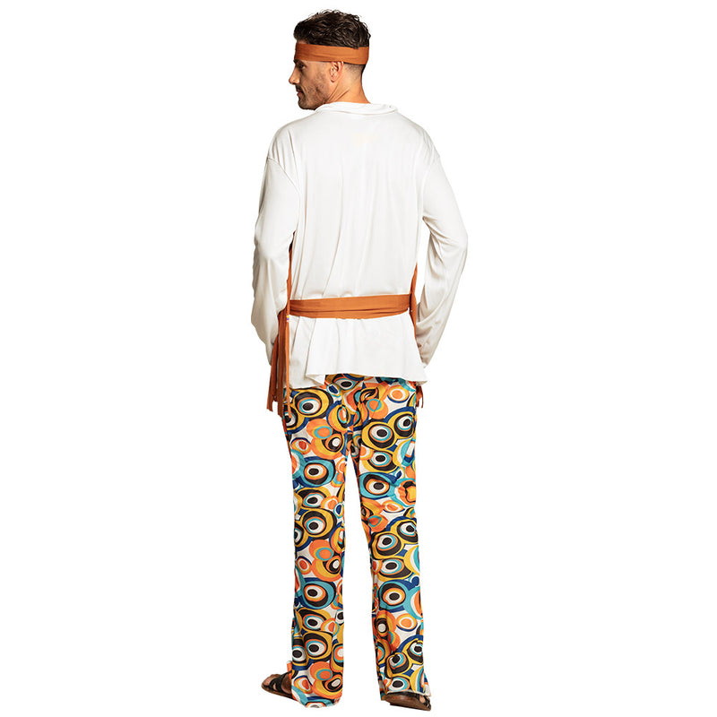 Hippie Guy Kostüm für Herren Gr. M/L | Mehrfarbig