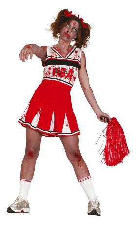 Kostüm Lady Zombie Cheerleader Kleid Gr.M
