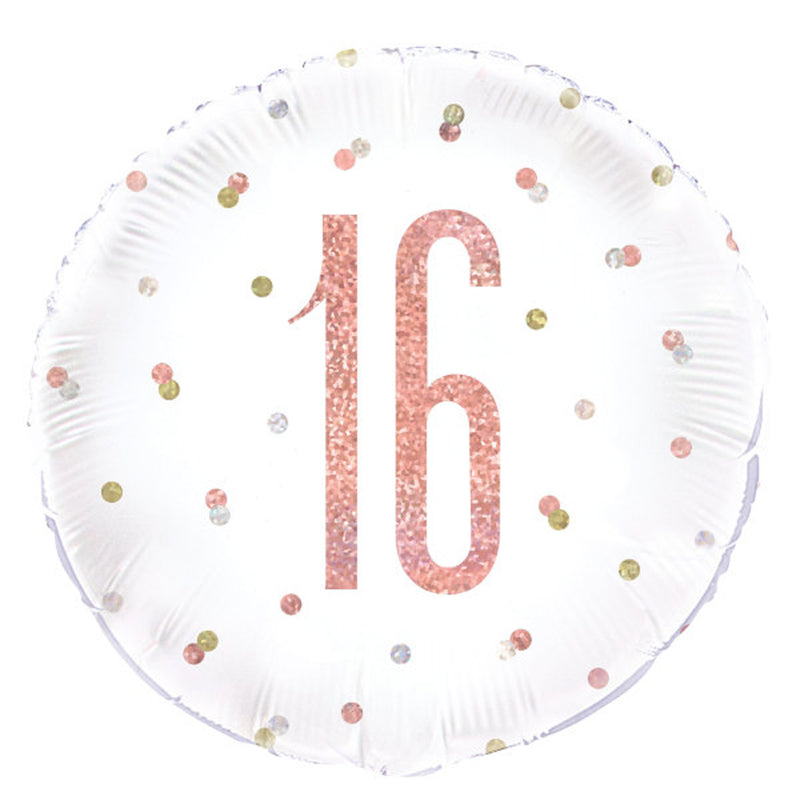 18"/Ø45cm Folienballon "Happy Birthday Glitz" | Rosegold #16