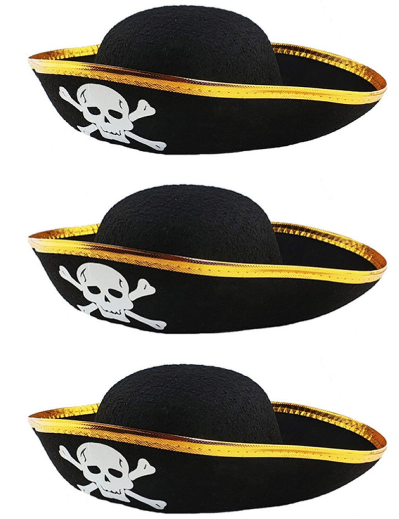 Piratenhut mit Totenkopf für Kinder | Schwarz Gold