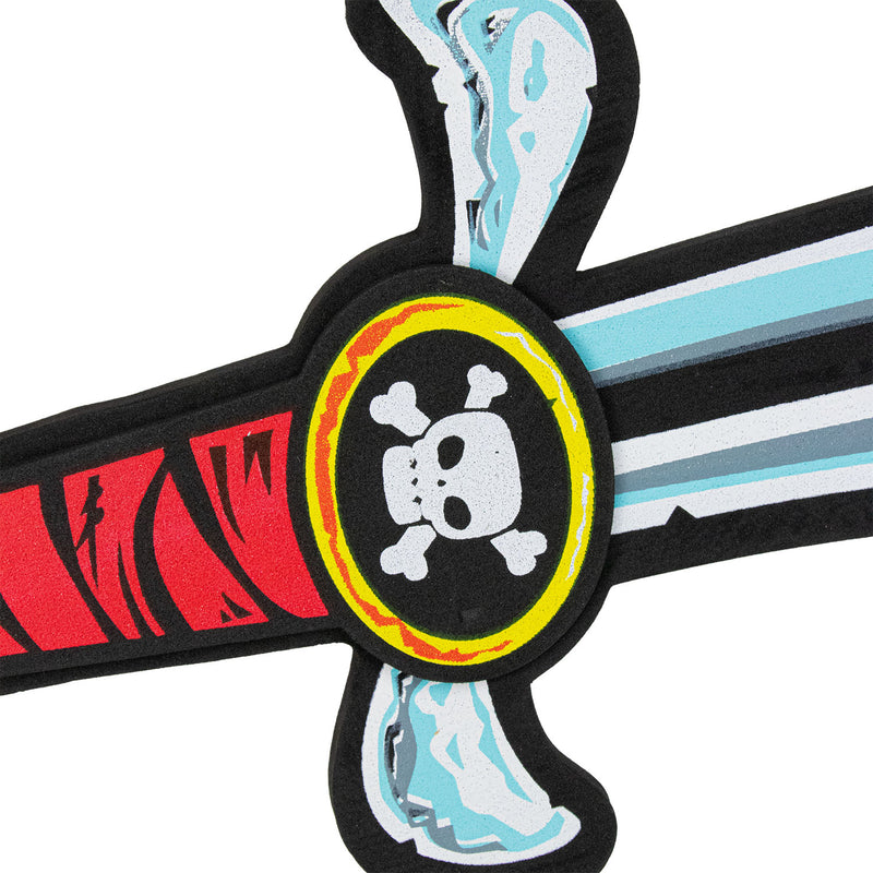 Schaumstoff Piraten Säbel zum Kostüm 53 cm | Grau Rot