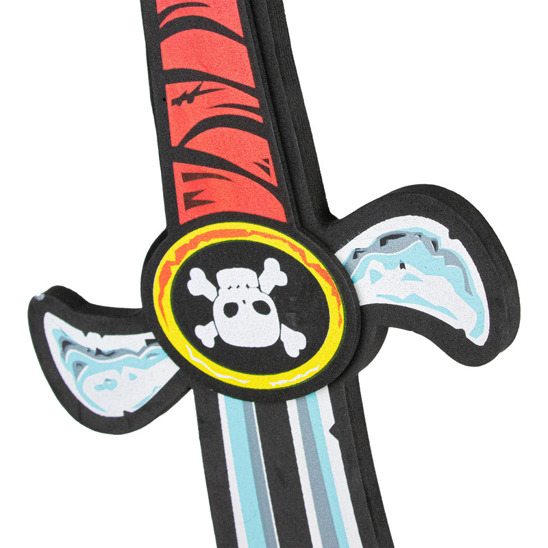 Schaumstoff Piraten Säbel zum Kostüm 53 cm | Grau Rot
