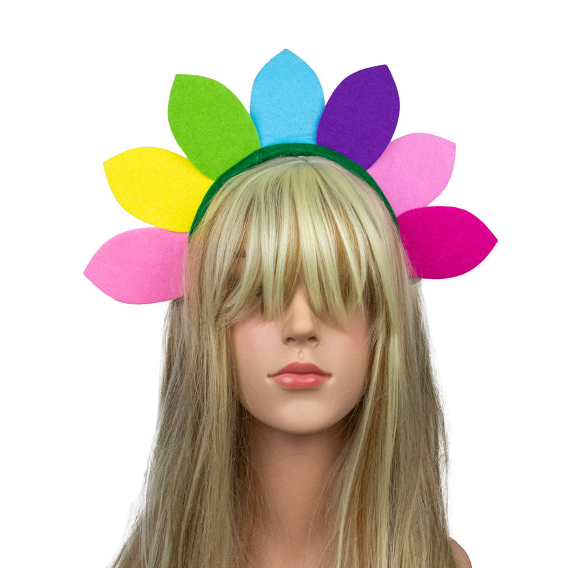 Bunter Blüten Haarreif zum Blumen Kostüm | Party Zubehör Clown