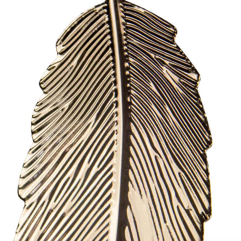 Goldene Feder Ohrringe - Modeschmuck zum Indianerin Kostüm -  11,5 cm