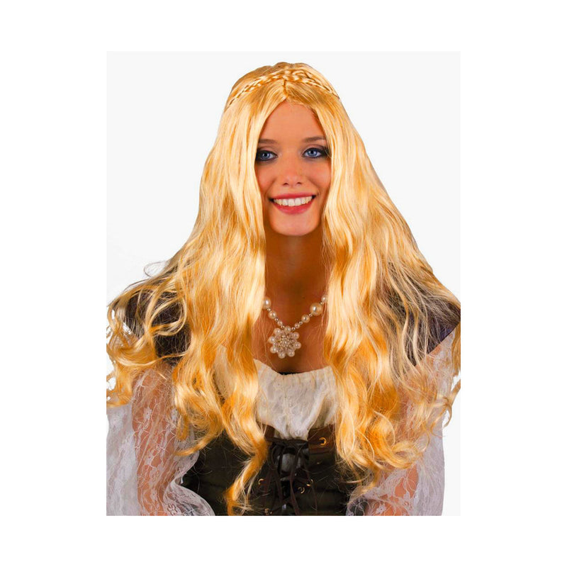 Langhaar Burgdamen Perücke "Gwendolina" - Kupferblond | Prinzessin Mittelalter Kostüm
