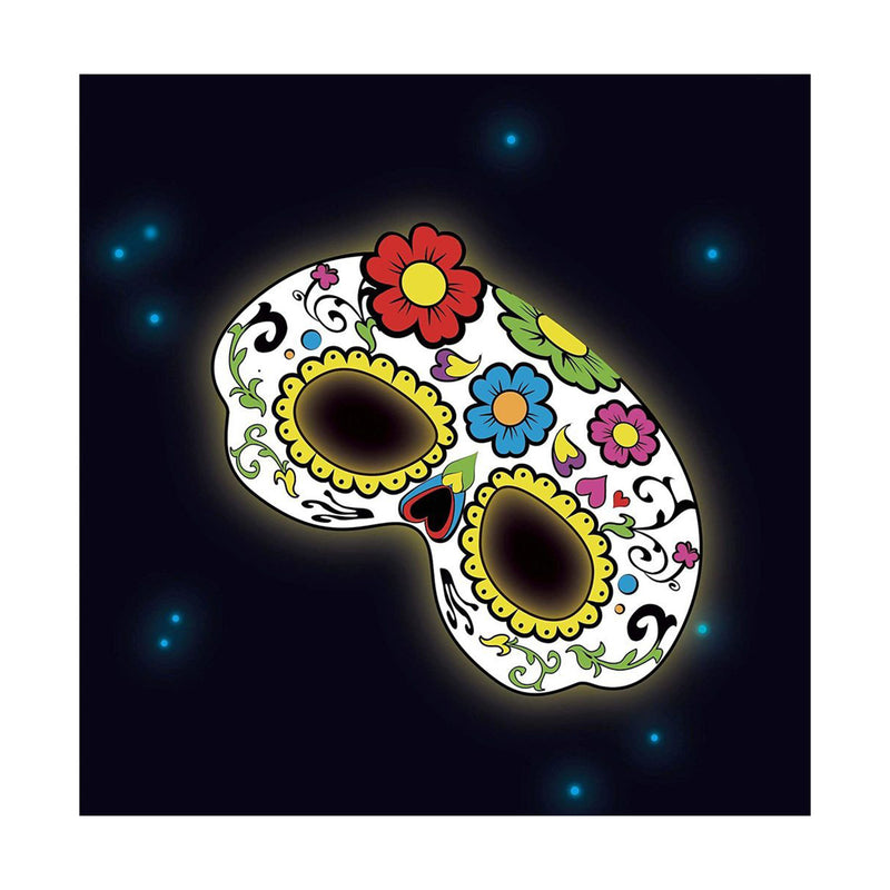 "Day of the Dead" Knicklicht Maske -  Weiß