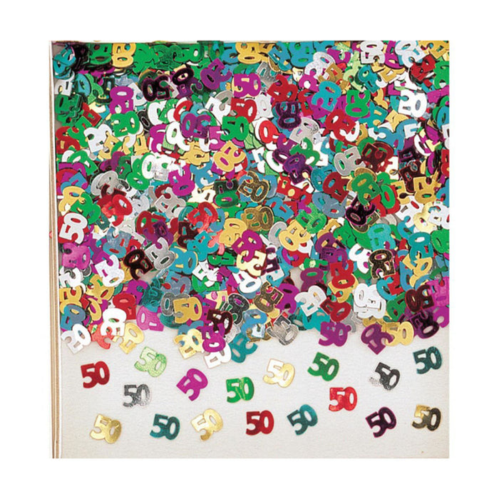 Amscan Konfetti "50" Geburtstag Party Deko Mehrfarbig - Folie 14 g - INT37150