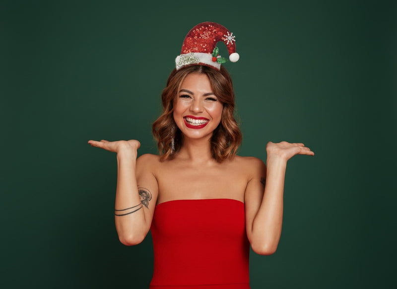 Nikolausmütze - Haarreif Weihnachtself 414027 | Rot Grün