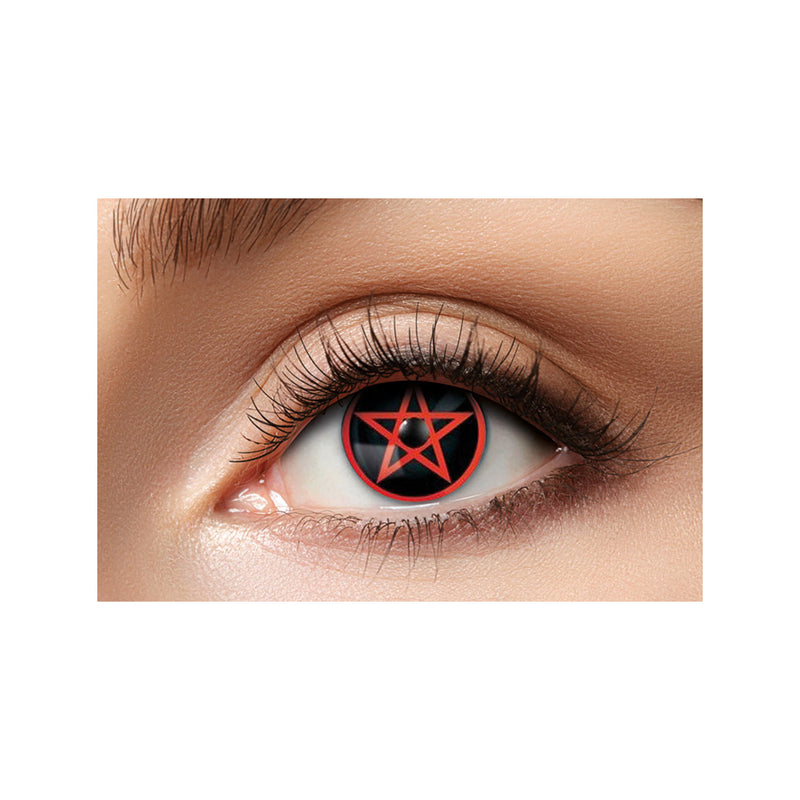 Eyecatcher Motivlinsen - farbige 3-Monats-Kontaktlinsen | m47 - Red Pentagram