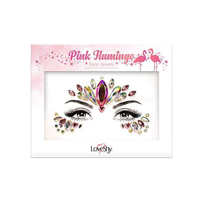Face Jewels "Pink Flamingo" - Selbstklebende Glitzersteine