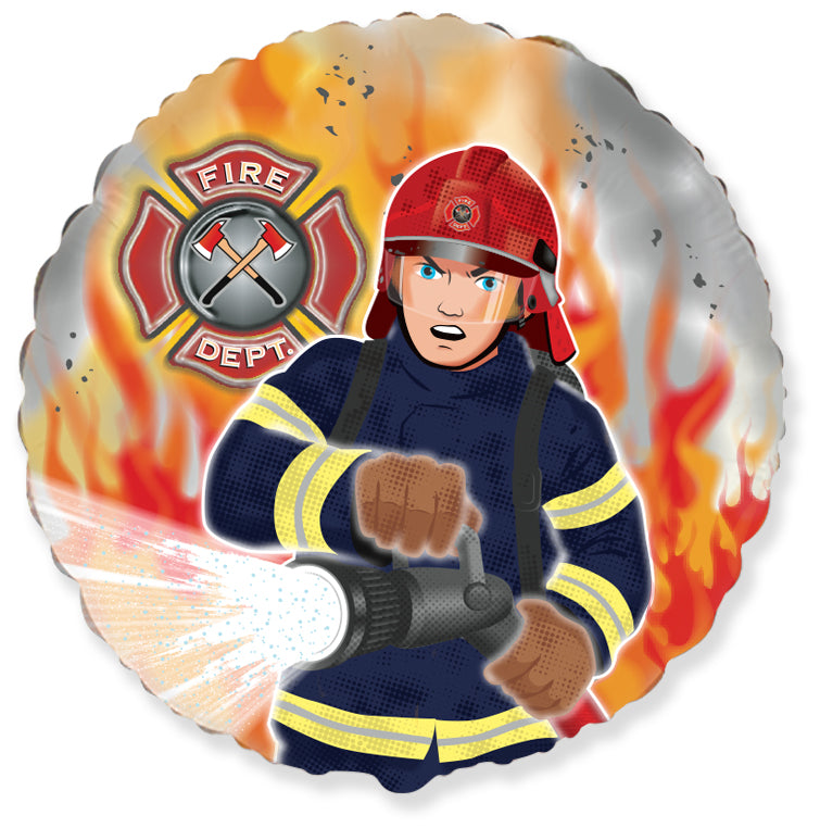 18" Folienballon Lose "Feuerwehrmann"|  Ø45cm - HF18