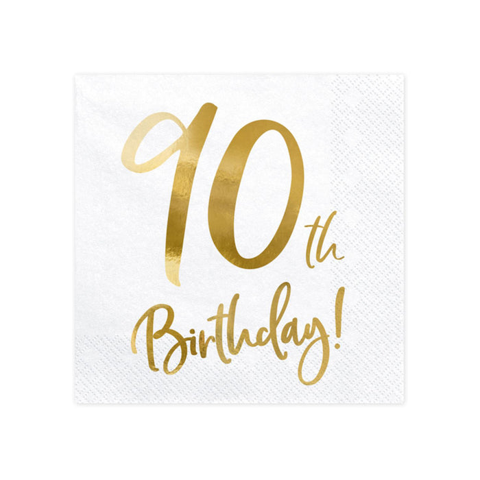 Servietten "Birthday Gold" 20Stk./33x33cm | #90