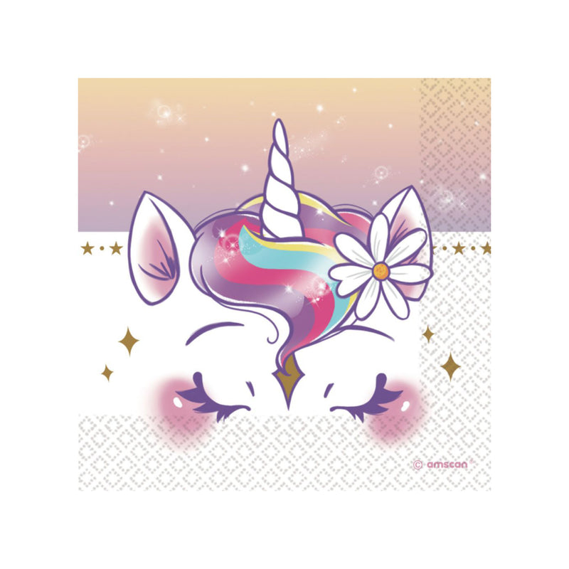 Servietten Einhorn 33x33 cm | 16 Stück