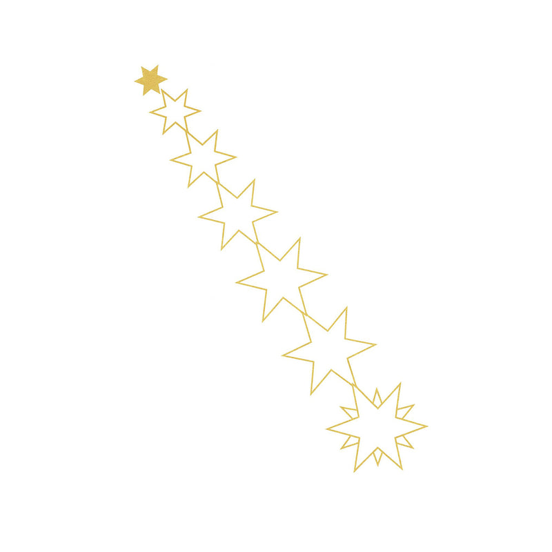 Riffelmacher Dekogirlande Sterne 12 x 55 cm 73926 | Metall Gold