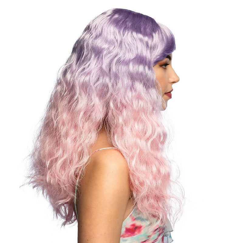 Meerjungfrau Perücke "Etro" für Damen | Lila Rosa