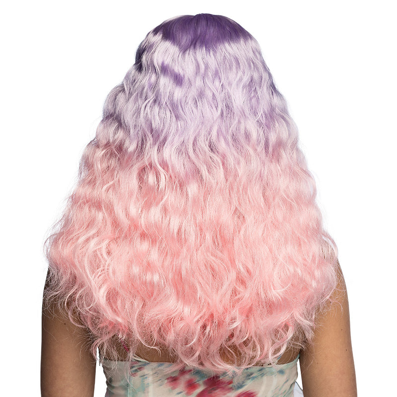 Meerjungfrau Perücke "Etro" für Damen | Lila Rosa