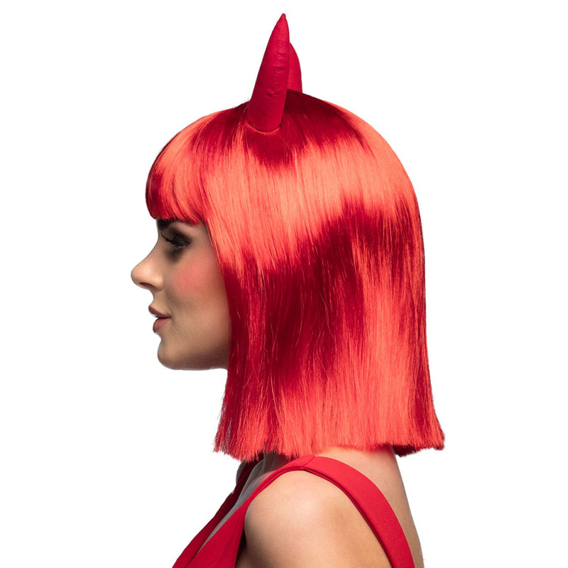 Halloween Perücke Damen "Spicy Devil" | Rot