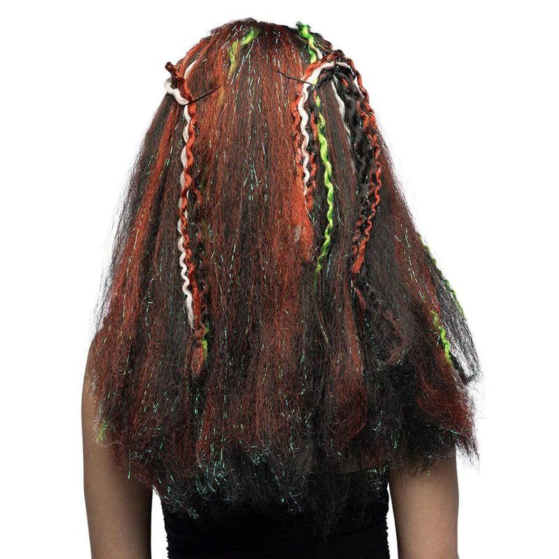 Halloween Perücke Damen "Voodoo" | Schwarz Bunt