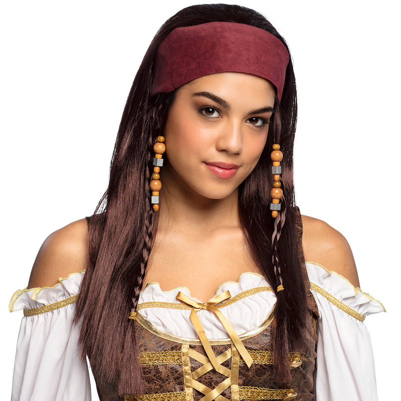Perücke Piratin + Bandana