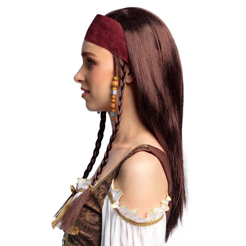 Perücke Piratin + Bandana