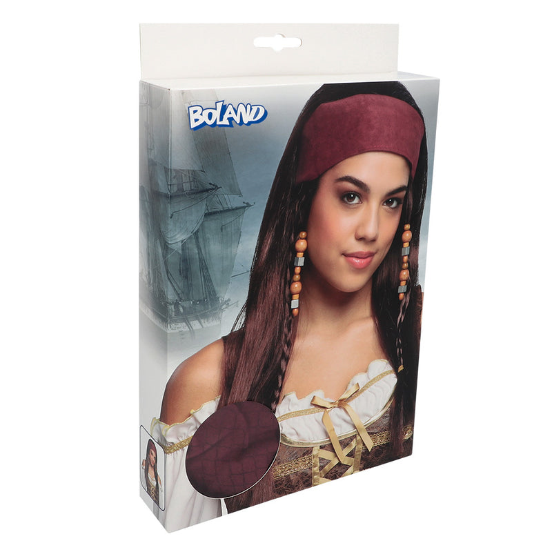Perücke Piratin + Bandana