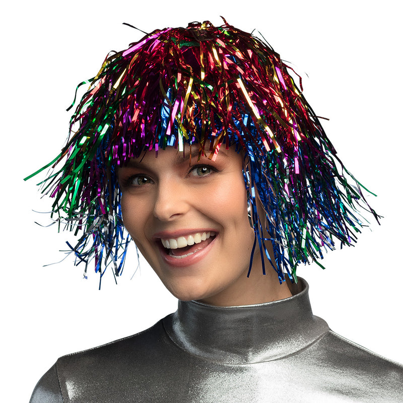 Perücke Folie Lametta sortiert
